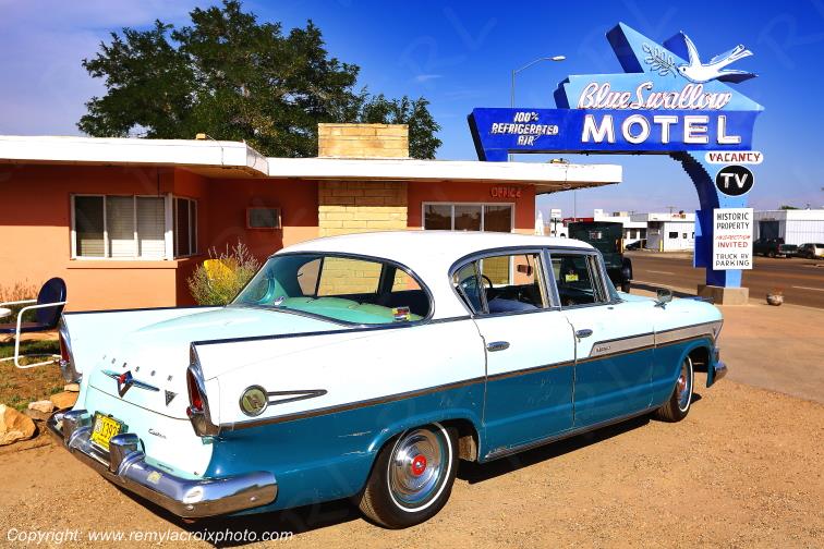 Blue Swallow Motel Route 66 Tucumcari Hudson Hornet Hollywood 1957 New-Mexico USA www.remylacroixphoto.com