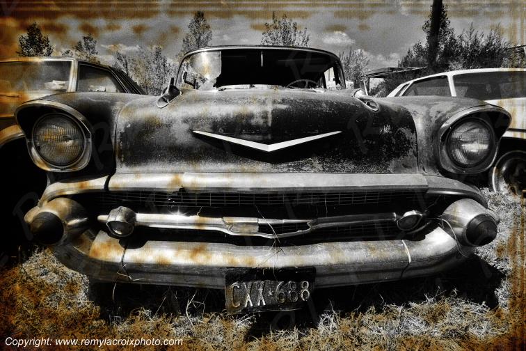 Chevrolet Bel Air 1957 wreck Big Bend Country Texas USA www.remylacroixphoto.com