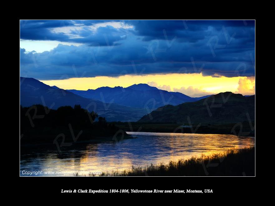 Lewis & Clark Expedition 1804-1806 Rocky Mountains Yellowstone River near Miner Montana USA
