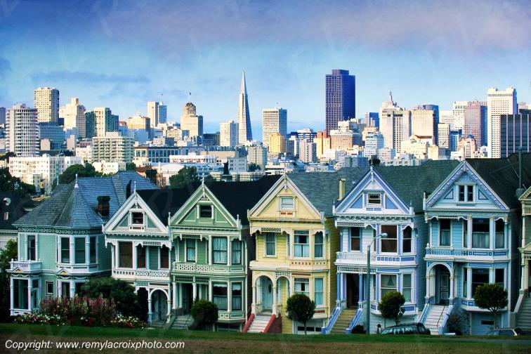 San Francisco Alamo Square Californie maisons victoriennes USA