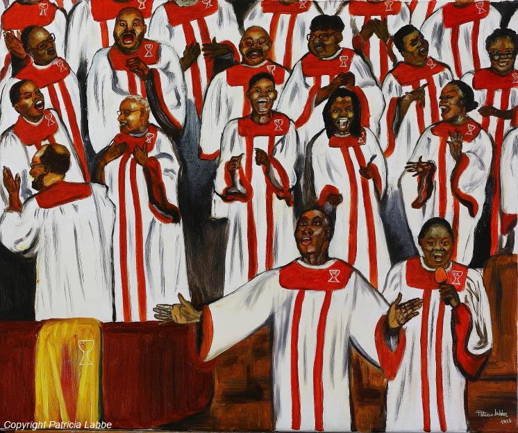 Messe gospel � Memphis - Huile sur toile - Format 61x50 cm