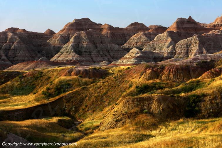 Yellow Mounds Badlands National Park South Dakota USA