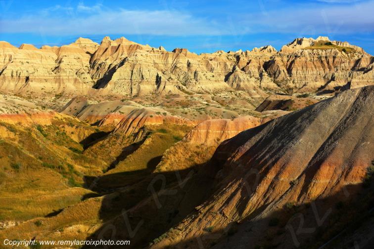 Yellow Mounds Badlands National Park South Dakota USA