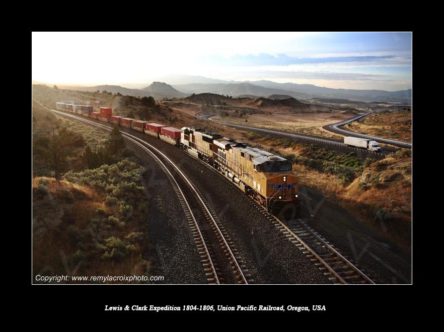 Lewis & Clark Expedition 1804-1806 Union Pacific Railroad Pleasant Valley Oregon USA