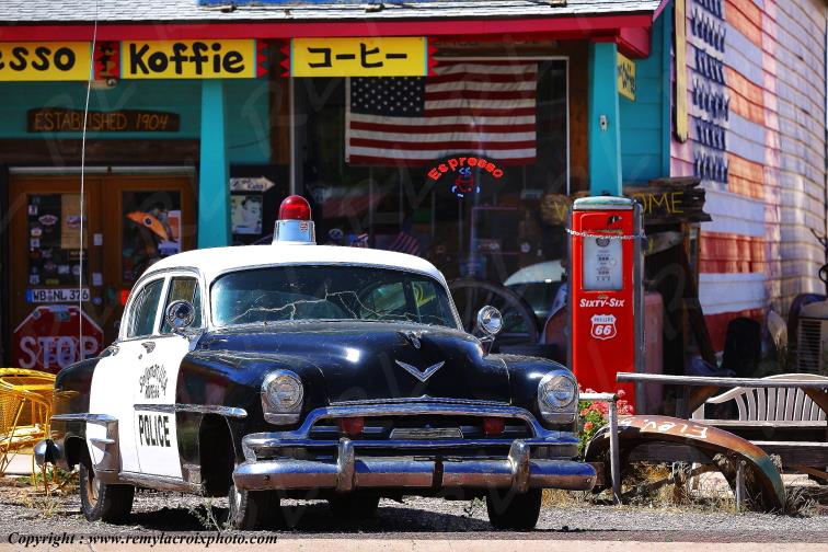 Seligman Route 66 Arizona Chrysler New-Yorker 1954 Police Patrol USA www.remylacroixphoto.com