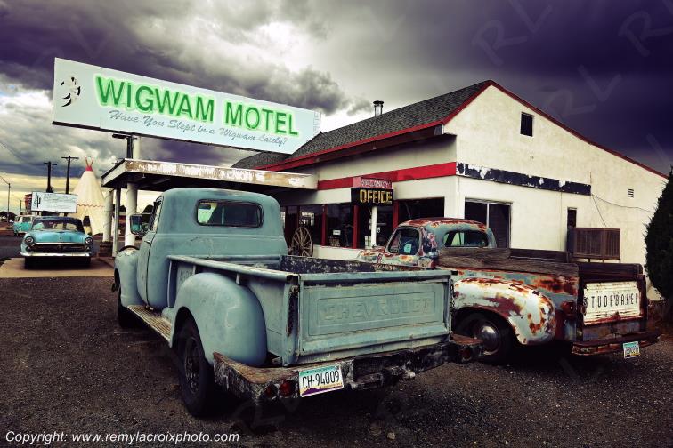 Wigwam Motel Holbrook Route 66 The Mother Road Pick-up Truck Arizona USA www.remylacroixphoto.com