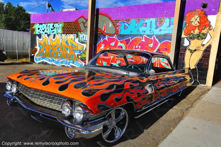 Cars Show Route 66 Nob Hill Albuquerque Cadillac Coupe De Ville 1961 New-Mexico USA www.remylacroixphoto.com