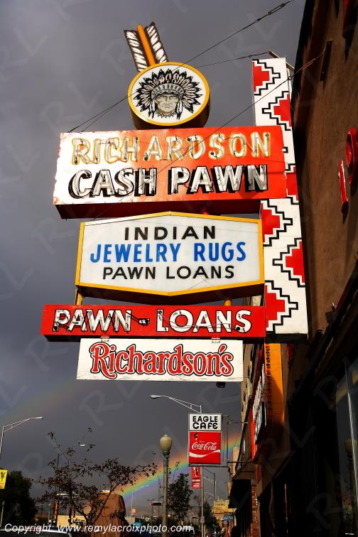 Cash Pawn Signs Route 66 Gallup New-Mexico USA www.remylacroixphoto.com